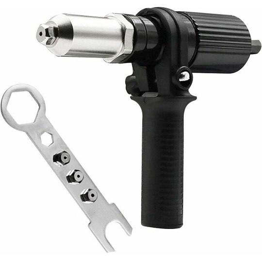Bearsu - Electric Rivet Gun Adapter Block Head Connector Professional Tools Nut Joint Drill Riveting Riveter Rivet Inserter Attachment for Cordless