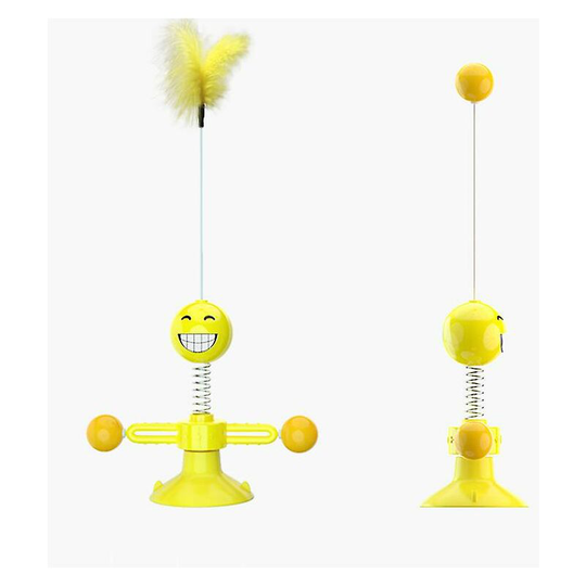 1 Set Of Yellow Rotatable Interactive Cat Toys - Thsinde