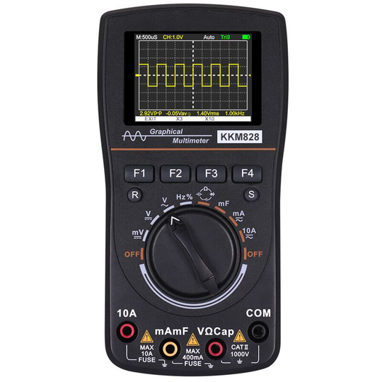 Kkmoon - kkm828 Intelligent Graphical Digital Oscilloscope Multimeter 2 in 1 with 2.4 Inches Color Screen 1MHz Bandwidth 2.5Msps Sampling Rate for