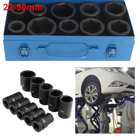 22-50mm Long Reach Sockets Wheel Wrench Nut Tool 1" Impact Sockets Set