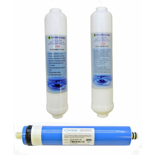 3 Stage 75 gpd Aquarium Compact Reverse Osmosis Replacement Water Filters by Finerfilters