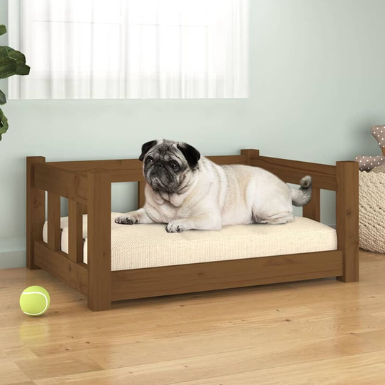 Dog Bed Honey Brown 65.5x50.5x28 cm Solid Wood Pine