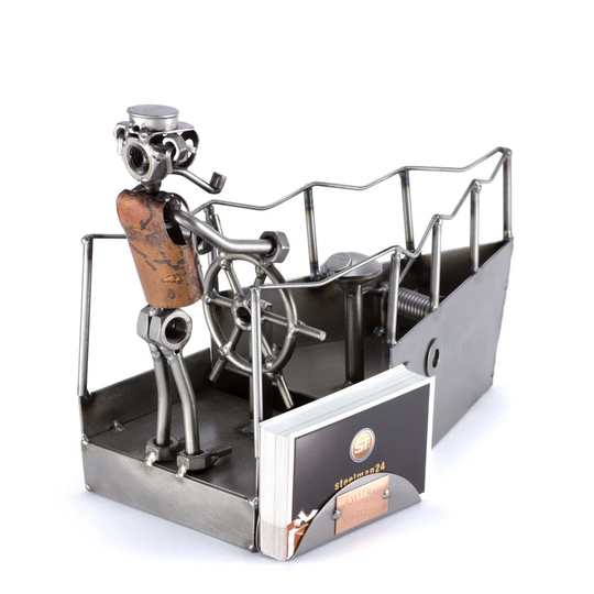 Captain with Boat Screw Man Place Card Holder