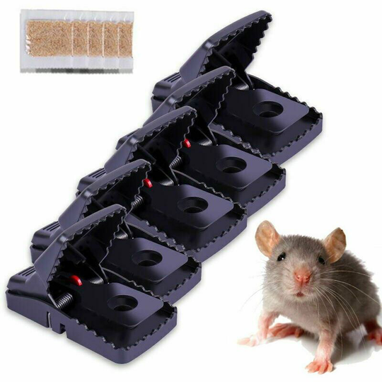 Qersta - Mouse Trap, New Reusable Mouse Trap with Powerful Spring, Secure, Sensitive, Effective, Easy to Use, for Indoor Kitchen Home Garden (Pack of