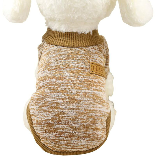 Pet Dog Clothes Dog Sweater Soft Thickening Warm Pup Dogs Shirt Winter Puppy Sweater for Dogs(Khaki,Large)