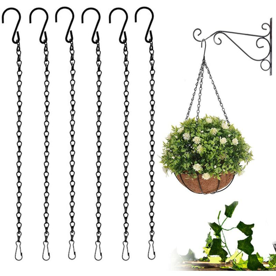 Flower Basket Chains 6 Pack Hanging Chains Metal Plant Hanging Chain Flower Pot Chain for Flower Basket, Planters, Bird Feeder, Birdcage, Lanterns