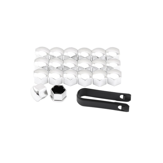 (Chrome) Wheel Nut Caps Bolt Covers 20pcs For Audi VW Vauxhall Bmw 17mm Universal