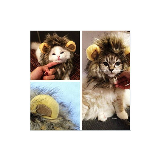 Lion Mane Wig with Ears for Dog Cat Halloween Turns your pet into a ferocious lion