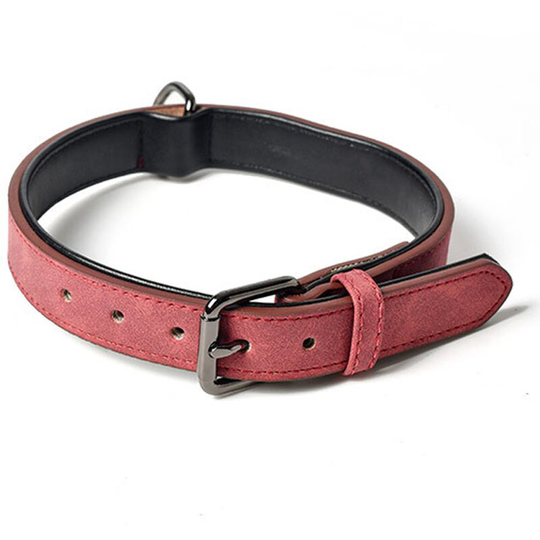 Genuine Leather Dog Collar Soft Breathable Pad Metal Rust | | Metal