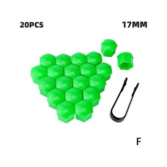20pcs/lot 17MM/19/21MM Car Wheel Nut Caps abs Auto Trim Tyre Wheel Nut Cover Screw Bolt Protection Covers Screw Protector,green17MM Thsinde