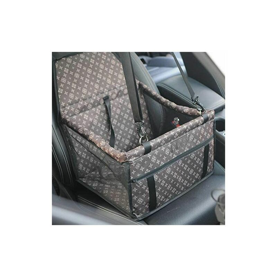 Briday - Dog Car Seat, Waterproof Collapsible Dog Car Seat with Seat Belt and Storage Bag, Booster Car Seat for Dogs or Cats (Classic Brown)