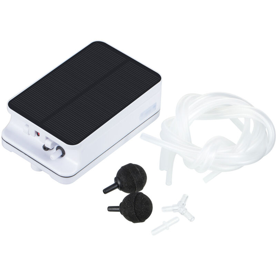 Aougo - Water Air Pump Oxygen, Solar Powered Waterproof Oxygen Aerator with 100 Degree Foldable Solar Panel Solar Pond Aerator Bubble Oxygenator