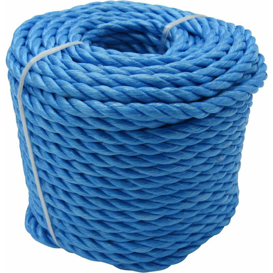 6MM x 220M Blue 3 Strand Polypropylene Rope Coil - Shipping Camping Fender Yacht