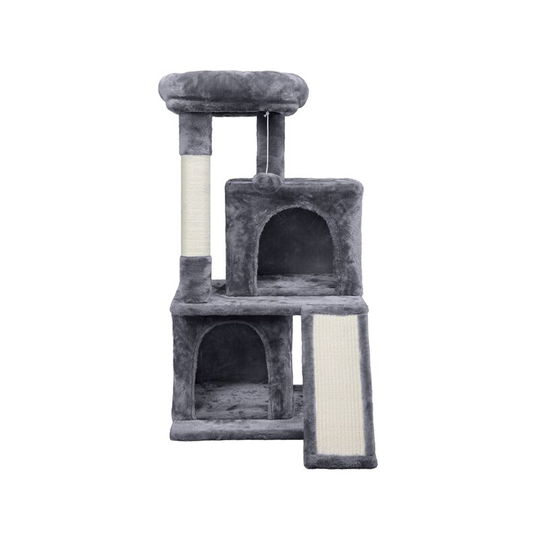 36' Cat Tree Multilevel Cat Tower with Double Condos, Dark Grey - dark gray - Yaheetech