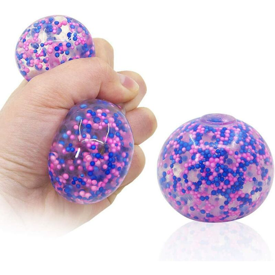 Joorrt - Anti-Stress Ball Sensory Squeeze Ball, Colorful Fidget Ball Toy Squishy Balls with Small Beads for Kids and Adults Anxiety Relief Autism