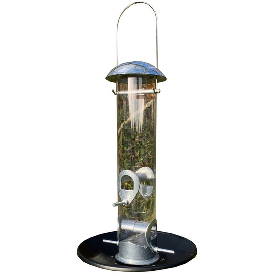 Heavy Duty Aluminium Bird Seed Feeder with Seed Catcher Tray