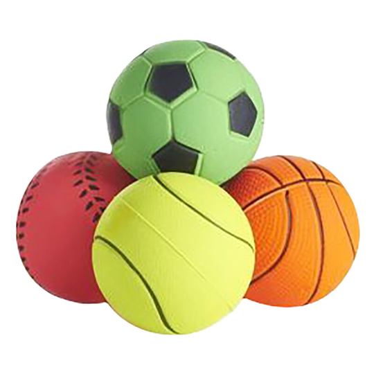 Sponge Dog Toy Balls (4pk) (Multicoloured) - Multicoloured - Sharples