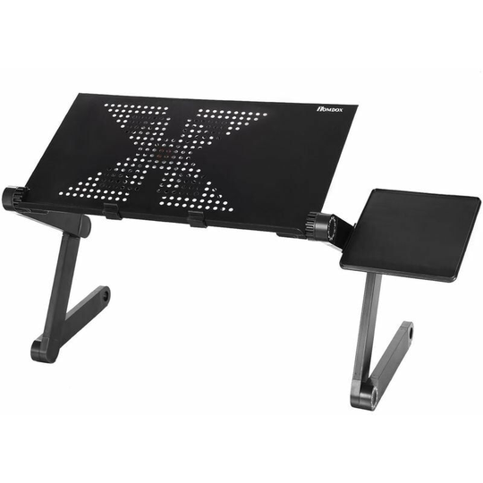 Bearsu - Foldable Computer Desk Table 360 Degree Adjustable Portable - Black