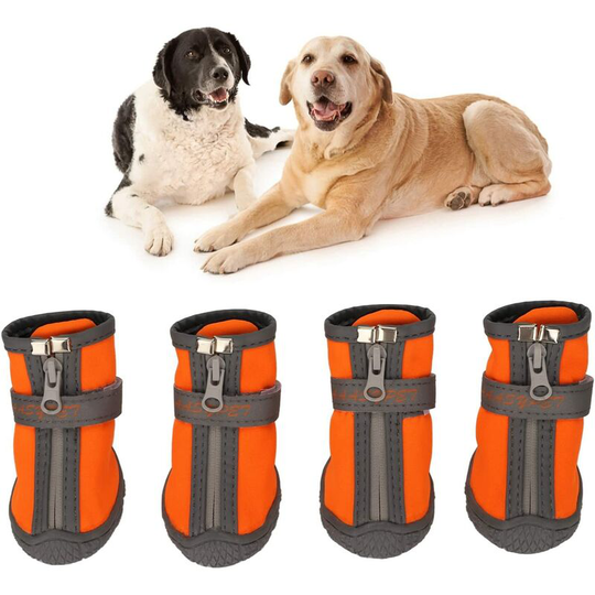 Naxunnn - 4 pieces waterproof boots for dogs, breathable reflective boots for pets hot winter shoes for pets dog puppies boots boots sneakers for 2