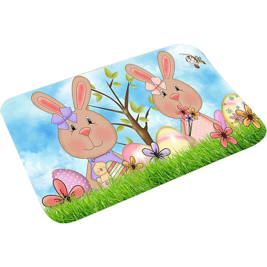 Soekavia - Easter Bunny Doormat Rabbit Entrance Mats Non-Slip Welcome Mats Decorative Bathroom Mats for Home Kitchen (40 * 60cm) -- c