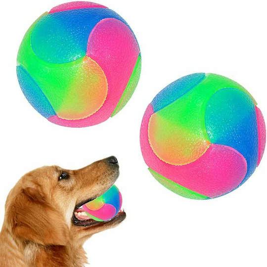 2pcs large dog and cat toy ball, dog light balls, led inflatable pet ball cat balls funny toys for golden retriever, labrador, large dogs