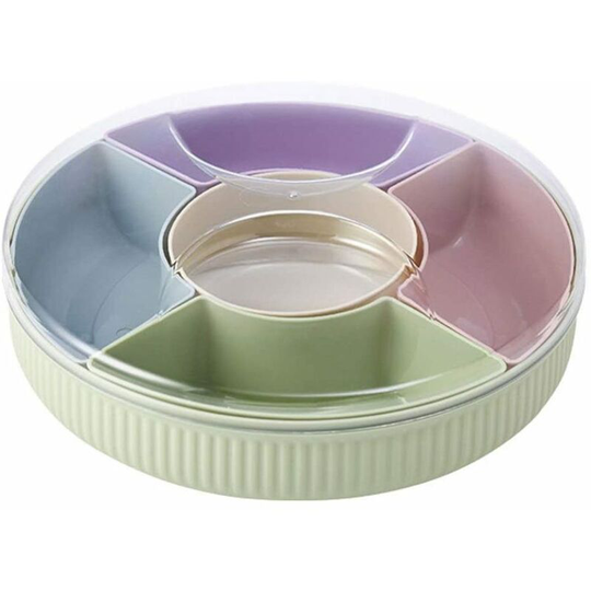 Snack Serving Tray Decorative Plastic Divided Snack Plates Bowls Candy Nut Storage Box Candy Box with Lid for Dried Fruits Candies Melon Kernel