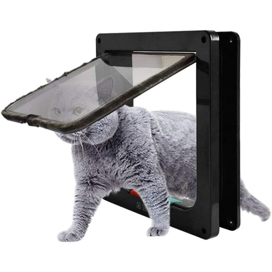 Large Cat Flap 4-Way Locking Magnetic Latch Cat Dog Flap Cat Doors for Interior & Exterior Doors/Wall 11'x 9.8'