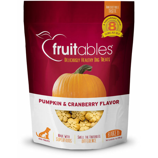 Fruitables Pumpkin & Cranberry Dog Treats (198g) (Pumpkin & Cranberry) - Pumpkin & Cranberry