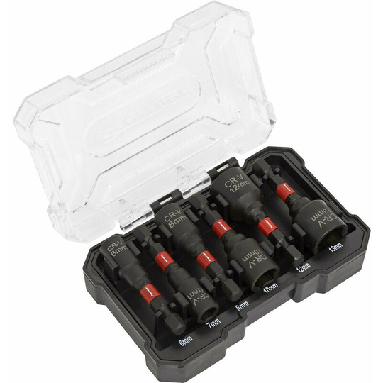 6 Piece Impact Grade Nut Driver Set - 1/4' Hex Drive - Forged Steel - Case