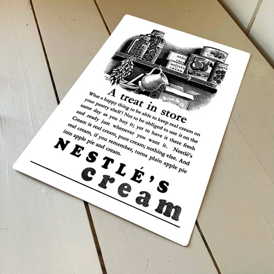 Nestles Cream A Treat In Store - Metal Advertising Wall Sign