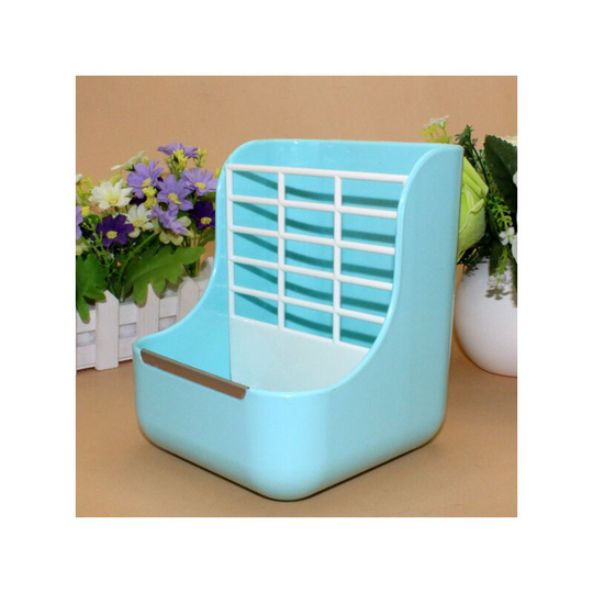 Muff - 2 in 1 Food Hay Feeder for Guinea Pig,Rabbit,Indoor Hay Feeder for Guinea Pig,Rabbit, Chinchilla (Blue)