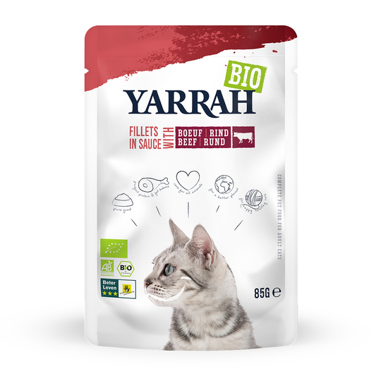 Yarrah Organic Fillets in Sauce 14 x 85g - With Organic Beef