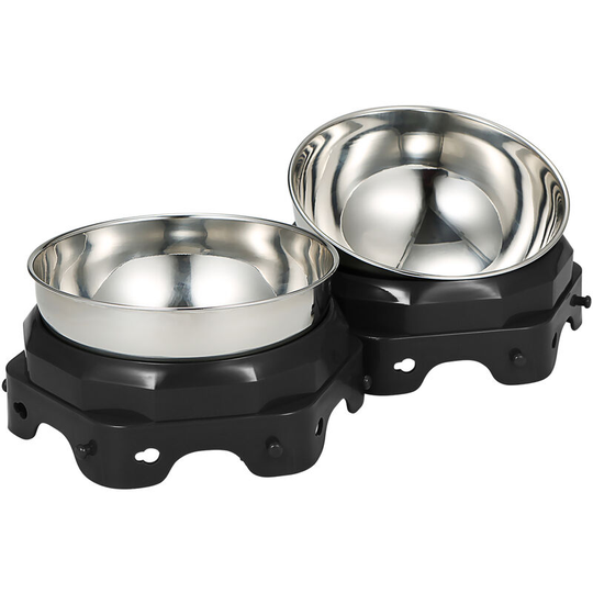 2PCS Elevated Pet Food Dish Raised Dog Bowl Detachable Washable 5.5 Inches Bowl Anti-slip Silione Mat Design for Home Daily Feeding Use