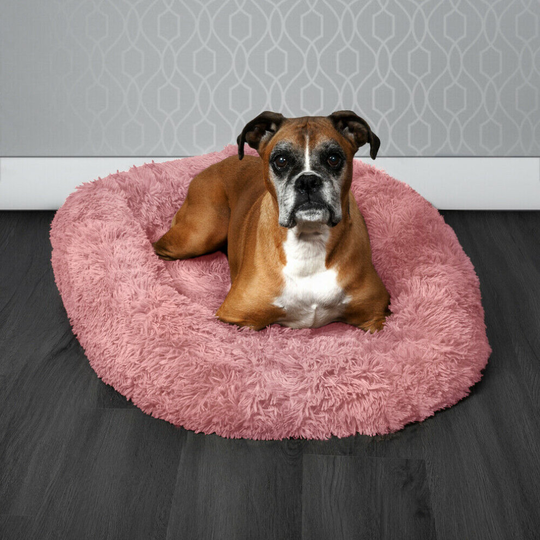 (Pink) Pawamore Soft Calming Anxiety Pet Bed - Large