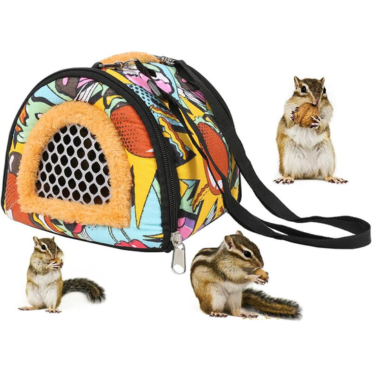 Pet Carrier Bag, Hamster Carrier Nest with Nylon Straps, Warm Breathable Pet Tent, Foldable Zipper Pet Carrier Bag