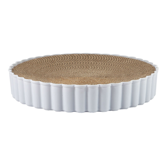 Cat Toy, Round Corrugated Cardboard Scratching Board, Cat Scratching and Scratching Supplies, Cat Litter (Grey, 31*31*6cm)