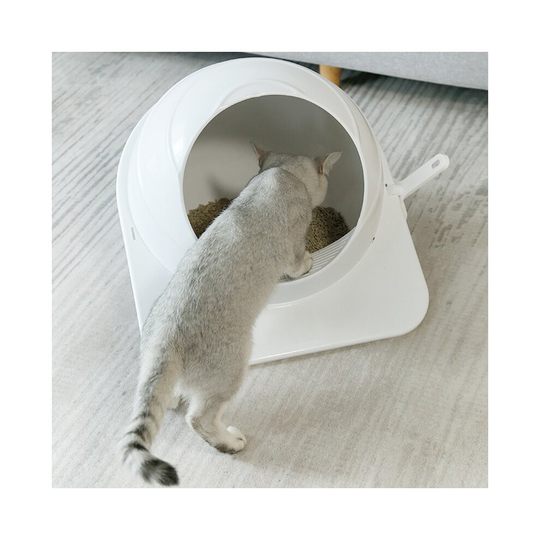 Semi-Close Cat Plastic Litter Tray Box Deodorant Pets Kitten Anti Splash Toilet