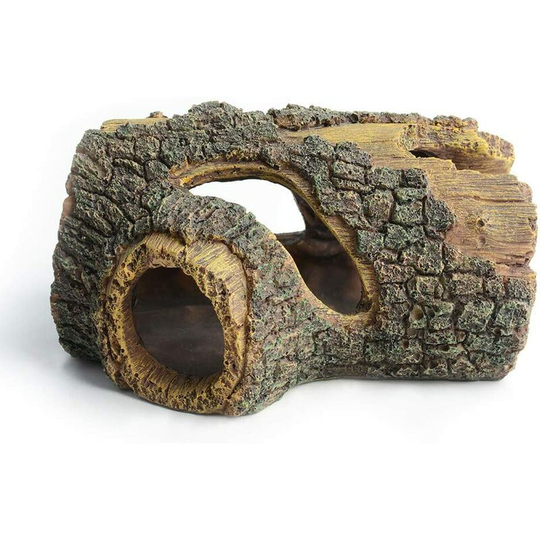 Betta Log Resin Hollow Tree Trunk Ornament, Betta Fish Accessories, Aquarium Decorations Wood House Small and Medium Fish Tank Decor