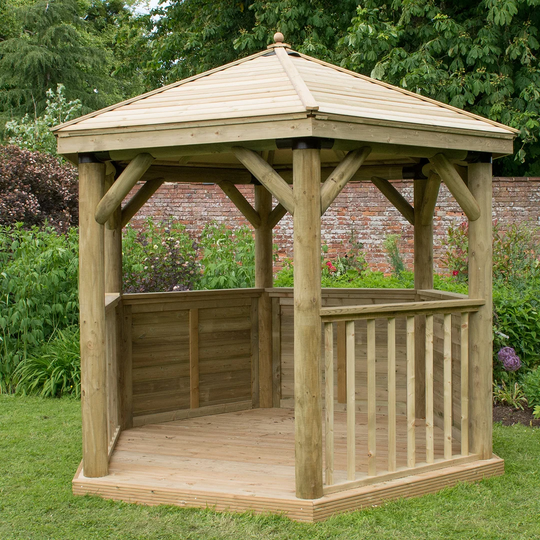 3.5 x 3m Wooden Gazebo with Timber Roof