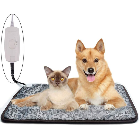 Pet heating cushion for cats, dogs, waterproof electric heated carpet, adjustable heating mat, pet heating bed with chewing steel cord