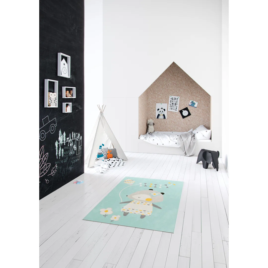 Sade Mouse with Kite Light Green/Yellow Rug