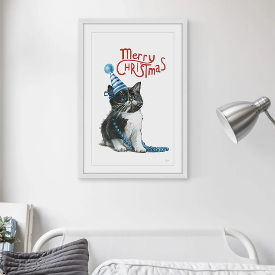 "Spoiled Kitten" Framed Watercolour Painting Print