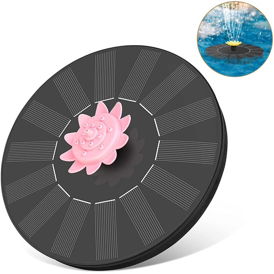 Solar Fountain Pump, Solar Powered Fountain Pump with 5 Easy Install Nozzles, Solar Birdbath Fountain Pump for Pond, Pool, Aquarium, Fish Tank and