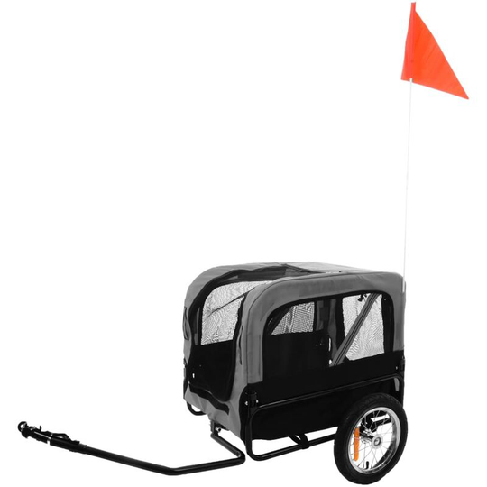 Dog Bike Trailer Romero Grey 59.5x43x51 cm FLAMINGO - Grey