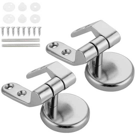 Sun Flowergb - Toilet Seat Hinge Universal Toilet Bowl Fixing, Replacement Corrosion Resistant Chrome Toilet Seat Hinge with Bolts and Nuts