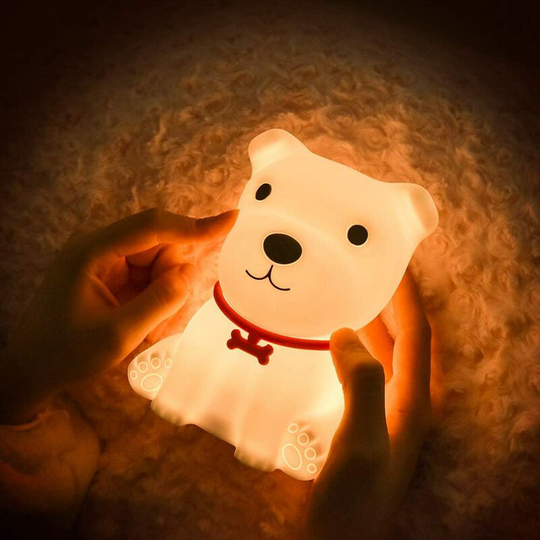 Aougo - Baby Night Light, Rechargeable Baby Puppy Night Light, Portable Silicone led Night Light, Touch Night Light Lamp, Baby Room Decoration, Baby