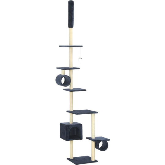 Cat Tree with Sisal Scratching Posts 260 cm Dark Blue Vidaxl Blue