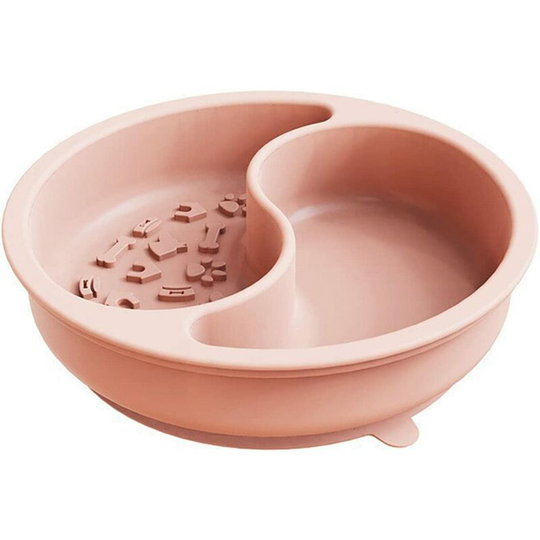 Perle Rare - Puppy Bowls, Design 2-in-1 Bowl for Dog Food and Water | Spill-Free Non-Slip Silicone Bowls with Suction Cup, Pink