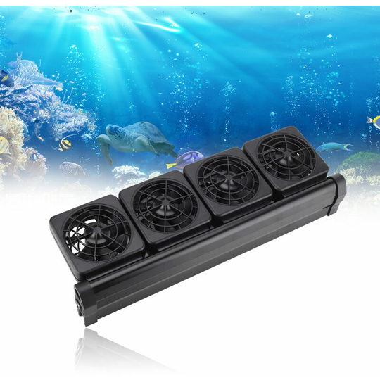 Thsinde - Aquarium Fish Tank Fan Cooling System Fan Chillers for Freshwater Aquarium Salt Fish Tank Temperature Control Cooling, Black, 4 Heads Fan