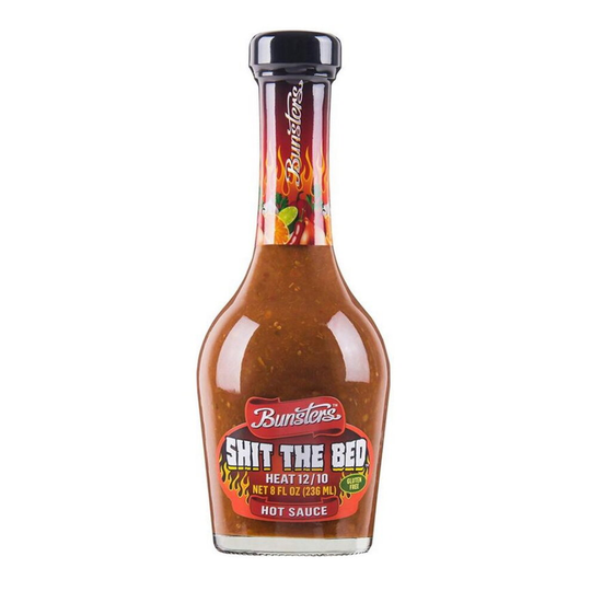Bunsters Sh*t The Bed Hot Sauce 236ml Extreme Spicy Australian Chilli Condiment